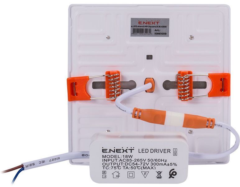 Світильник світлодіодний вбудований e.LED.stand.MP.Square.R.18.4500 квадрат 18Вт 4500К 1620Лм E.NEXT (l0861009) l0861009 фото