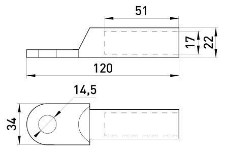 Мідний кабельний наконечник e.end.stand.dt.150 (s039009) s039009 фото