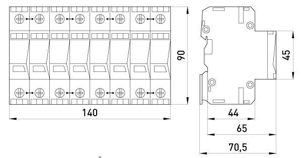 Комбінований ПЗІП e.POmI.3+1 LCF 100/25, клас I+II+III, 3 полюси + N-PE, моноблок E.NEXT (81.142) 81.142 фото