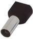 Ізольований наконечник e.terminal.stand.te.2.1.5.black (TE1512 black) 2x1,5 кв.мм, чорний, 100шт (s4037006) s4037006 фото 1