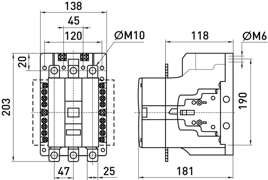 Контактор e.industrial.ukc.180.400, 180А, 400В, 1no+1nc (i.0090064) i.0090064 фото