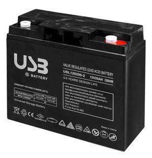 Аккумуляторная батарея 12V 20Ah, AGM (USL12200-2) USL12200-2 фото