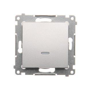 Кнопка одинарна Simon 54 з підсвічуванням, срібло (DP1L.01/43) DP1L.01/43 фото