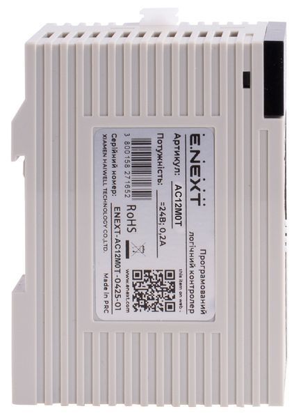 Програмований логічний контролер серії АС 24В 4DI 4DO (NPN) 2AI 2AO 1 RS485 1 Ethernet E.NEXT (AC12M0T) AC12M0T фото