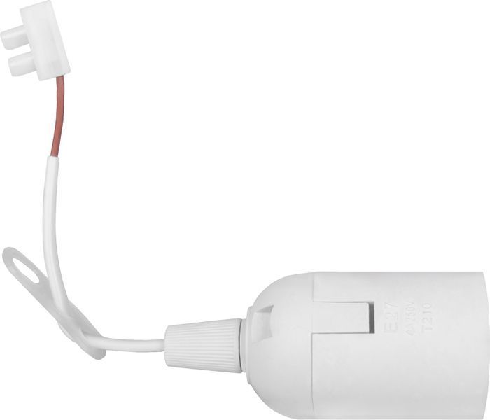 Патрон пластиковий підвісний e.lamp socket pendant..E27.pl.white, Е27, з кабелем 15см та клемною колодкою, білий E.NEXT (s9100057) s9100057 фото