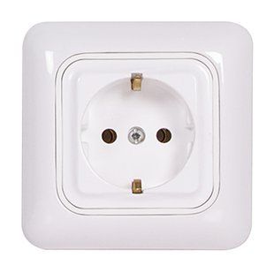 Розетка з з/к, зовнішній монтаж, 250В S, 16A 2P+Z E.NEXT (200/2) 200/2 фото