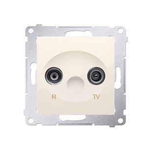 Розетка TV-R кінцева розділена 1 дБ Simon 54, кремовий DAK.01/41 фото