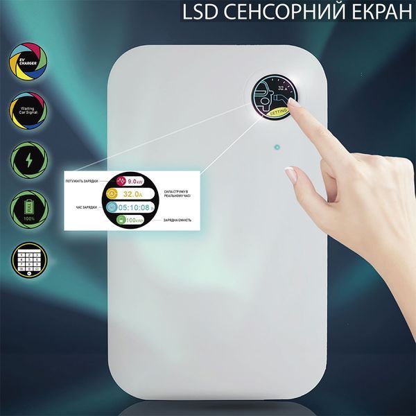 Зарядна станція WB20 Wissenergy 32А 230В/400В 22 кВт біла з роз'ємом Тype 2 з кабелем 5м + APP WB20-22kW+APP фото