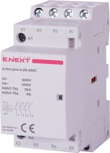 Модульний контактор e.mc.pro.4.25.4NC, 4р, 25А, 4NC, 220В E.NEXT (p005224) p005224 фото