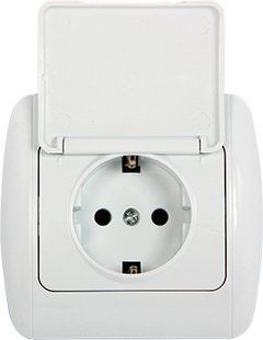 Розетка e.install.stand.810С з з/к з кришкою з рамкою E.NEXT (s035028) s035028 фото
