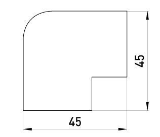 Плоский кут e.trunking.blend.angle.stand.100.60 для короба 100х60мм E.NEXT (s3033011) s3033011 фото