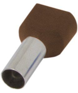 Ізольований наконечник e.terminal.stand.te.2.10.brown (TE10-14 brown) 2x10 кв.мм, коричневий, 100шт (s4037011) s4037011 фото