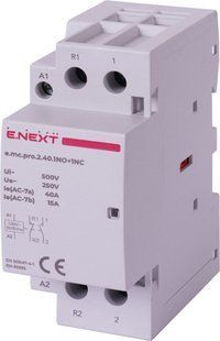 Модульний контактор e.mc.pro.2.40.1NO+1NC, 2р, 40А, 1NO+1NC, 220В E.NEXT (p005226) p005226 фото