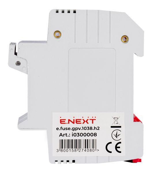 Утримувач запобіжника на DIN-рейку e.fuse.gpv.1038.h2, gPV, під запобіжник 10х38, 2р, 32А (i0300008) i0300008 фото