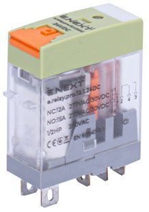 Реле проміжне e.relay.pro.12.1.24DC, 12А, 1 група контактів, котушка 24В DC E.NEXT (p091002) p091002 фото