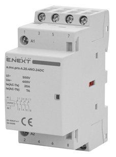 Модульний контактор e.mc.pro.4.20.4NO.24DC, 4р, 20А, 4NO, 24В E.NEXT (p005319) p005319 фото