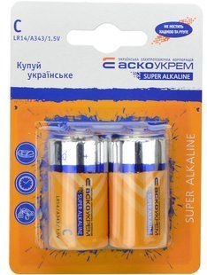Батарейка лужна C.LR14.BL2 (blister 2) АСКО-УКРЕМ (Аско.LR14.BL2) Аско.LR14.BL2 фото