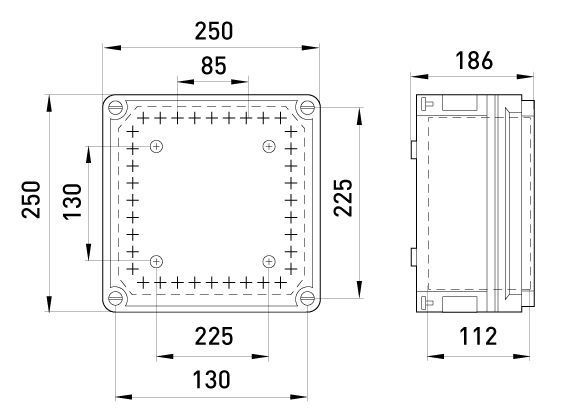 Коробка розподільча пластикова Z3 W 3-3-3-3 IP55 (250*250*186) (9303-001) 9303-001 фото