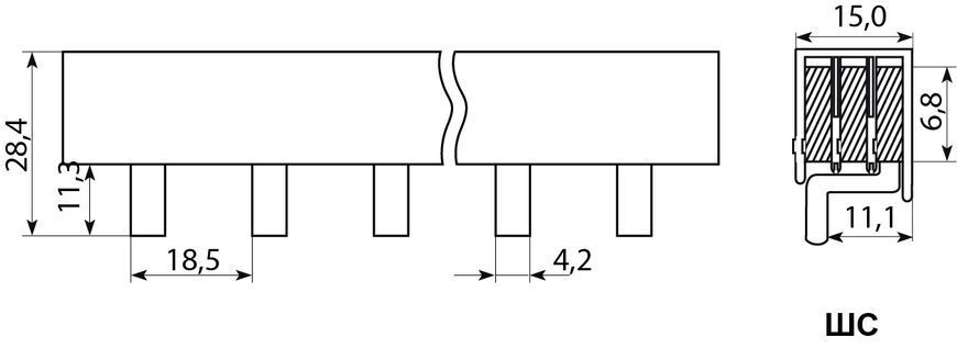 Шина з`єднувальна ШС 100-3/63 АСКО-УКРЕМ (A0150110003) A0150110003 фото