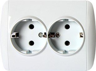 Розетка e.install.stand.810DB c з/к подвійна з рамкою E.NEXT (s035036) s035036 фото