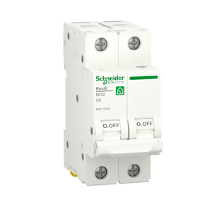 Автоматичний вимикач Schneider Electric RESI9 6kA 2P 6A C R9F12206 R9F12206 фото