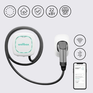 Зарядна станція Pulsar Plus Wallbox 32А 1Ф/3Ф 230/400В 22 кВт чорна з роз'ємом Тype 2 з кабелем 7м PLP1-M-2-4-9-002 PLP1-M-2-4-9-001 фото