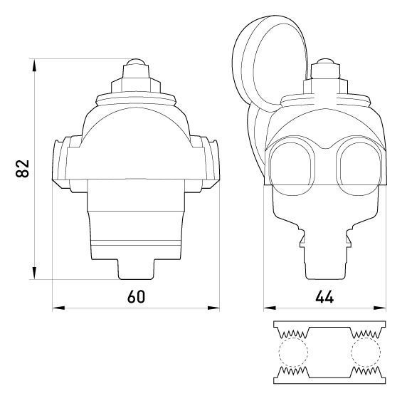 Ізольований проколюючий затискач e.pricking.clamp.pro.10.95.10.95, 10-95 кв.мм/10-95 кв. мм E.NEXT (p028012) p028012 фото
