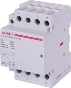 Модульний контактор e.mc.pro.4.40.2NO+2NC, 4р, 40А, 2NO+2NC, 220В E.NEXT (p005230) p005230 фото