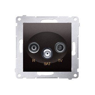 Розетка TV-R-SAT прохідна 10 дБ Simon 54, антрацит DASP.01/48 фото