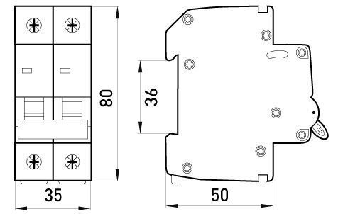 Вимикач навантаження на DIN-рейку e.is.2.63, 2р, 63А E.NEXT (p008011) p008011 фото