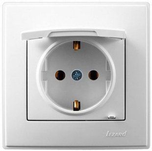 Розетка Lezard Lesya із заземленням із кришкою білий (705-0202-123) 705-0202-123_lezard фото