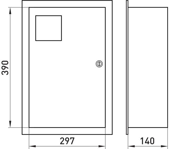 Корпус e.mbox.stand.w.f1.16.z металевий, під 1-ф. лічильник, 16 мод., що вбудовується, з замком E.NEXT (s0100008) s0100008 фото