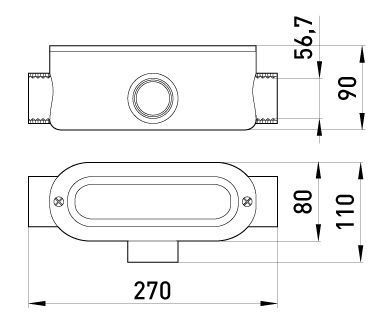 З'єднувач ревізійний Т-подібний e.industrial.pipe.db.revise.t.2" для труб 2" E.NEXT (i0560006) i0560006 фото
