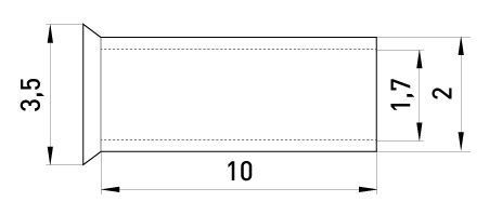 Неізольований наконечник e.terminal.stand.en.1.5.10 1,5 кв.мм, L=10 мм, 100шт (s4038005) s4038005 фото