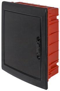 Корпус пластиковий на 24 модулів e.plbox.pro.w.24b.black вбудованний, чорний з непрозорими дверцятами IP40 E.NEXT (CP12924B) CP12924B фото