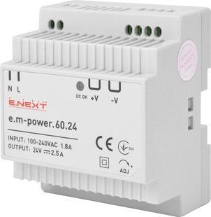 Блок живлення на DIN-рейку e.m-power.60.24 60Вт, DC24В E.NEXT (i083005) i083005 фото