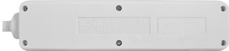 Подовжувач e.es.3.1.5.z.b.2.usb 3 гнізда, 1.5м, з з/к з USB-зарядкою, baby protect E.NEXT (s042128) s042128 фото