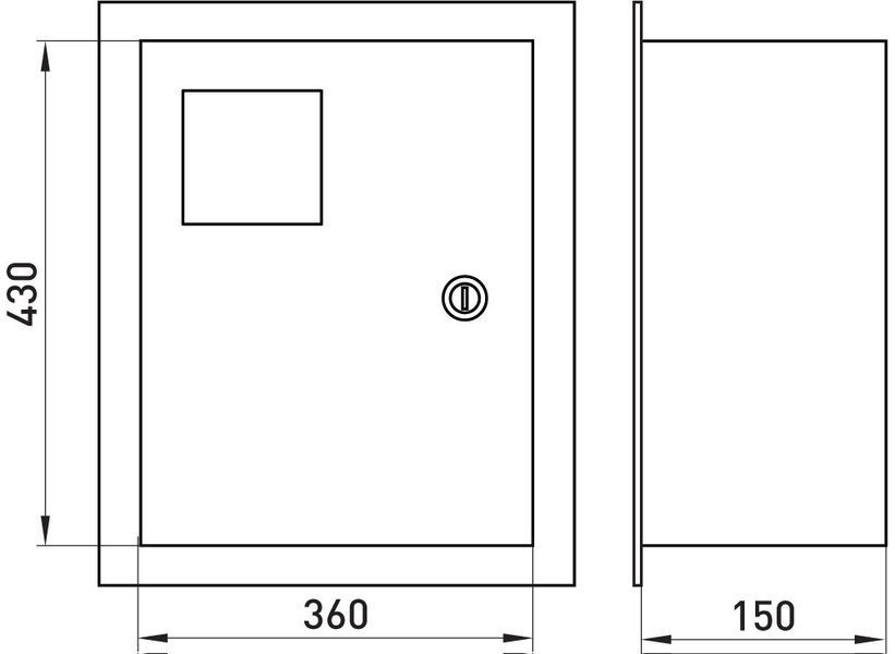 Корпус e.mbox.stand.w.f3.24.z металевий, під 3-ф. лічильник, 24 мод., що вбудовується, з замком E.NEXT (s0100012) s0100012 фото
