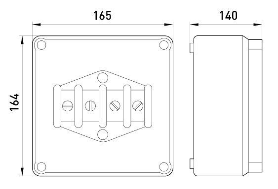 Коробка розподільча пластикова Z1 SO IP 55 без кабельних вводів (165*165*140) (9110-000) 9110-000 фото