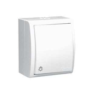 Вимикач-кнопка "світло" Simon AQUARIUS IP54 білий (AQS1/11) AQS1/11 фото