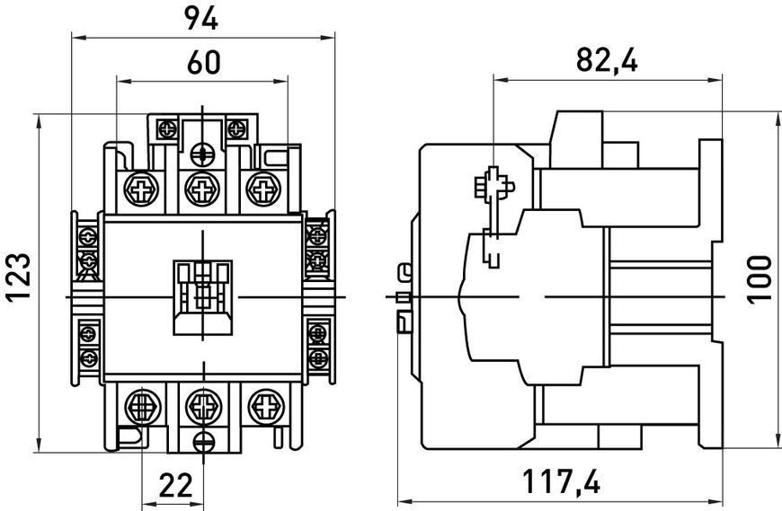 Контактор e.industrial.ukc.75.42, 75A, 42В, 1no+1nc (i.0090081) i.0090081 фото