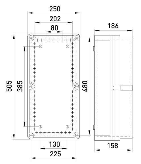 Коробка розподільча пластикова Z4 IP55 (505*250*186) з непрозорою кришкою (9402-000) 9402-000 фото