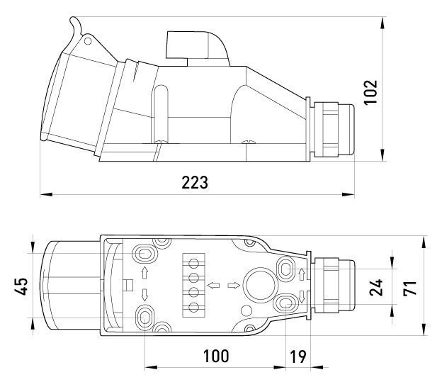 Монтажний набір вимикач 0-1 16A, 3P+N+PE 400V E.NEXT (185) 185 фото