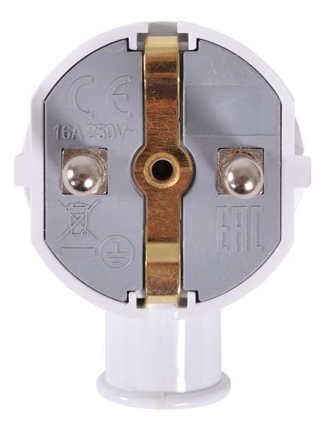 Вилка побутова e.plug.angle.005.16,з з/к, 16А, кутова, біла, з ручкою E.NEXT (s9100046) s9100046 фото