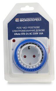 Реле часу розеткове електромеханічне добове URate STD-24 AC 230V 16A АСКО-УКРЕМ (A0010230008) A0010230008 фото