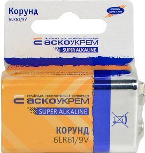 Батарейка лужна Корунд.6LR61.SC1 (shrink card 1) АСКО-УКРЕМ (Аско.6LR61.SC1) Аско.6LR61.SC1 фото