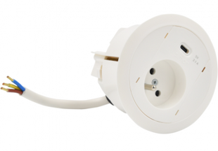 Розетковий блок Simon483: 1x250В тип F, зарядний пристрій 1xUSB тип C; білий (48330F10E000000-33) 48330F10E000000-33 фото