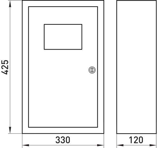 Корпус e.mbox.stand.n.f3.24.z.е металевий, під 3-ф. електронний лічильник, 24 мод., навісний, з замком. E.NEXT (s0100052) s0100052 фото