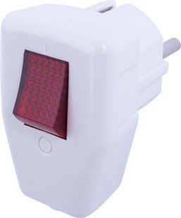 Вилка побутова e.plug.angle.009.16,з з/к, 16А, кутова, біла, з вимикачем E.NEXT (s9100048) s9100048 фото