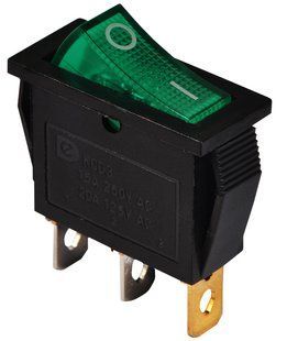 KCD3-101N GR/B 220V Перемикач 1 клав. зелений з підсвічуванням АСКО-УКРЕМ (A0140040028) A0140040028 фото